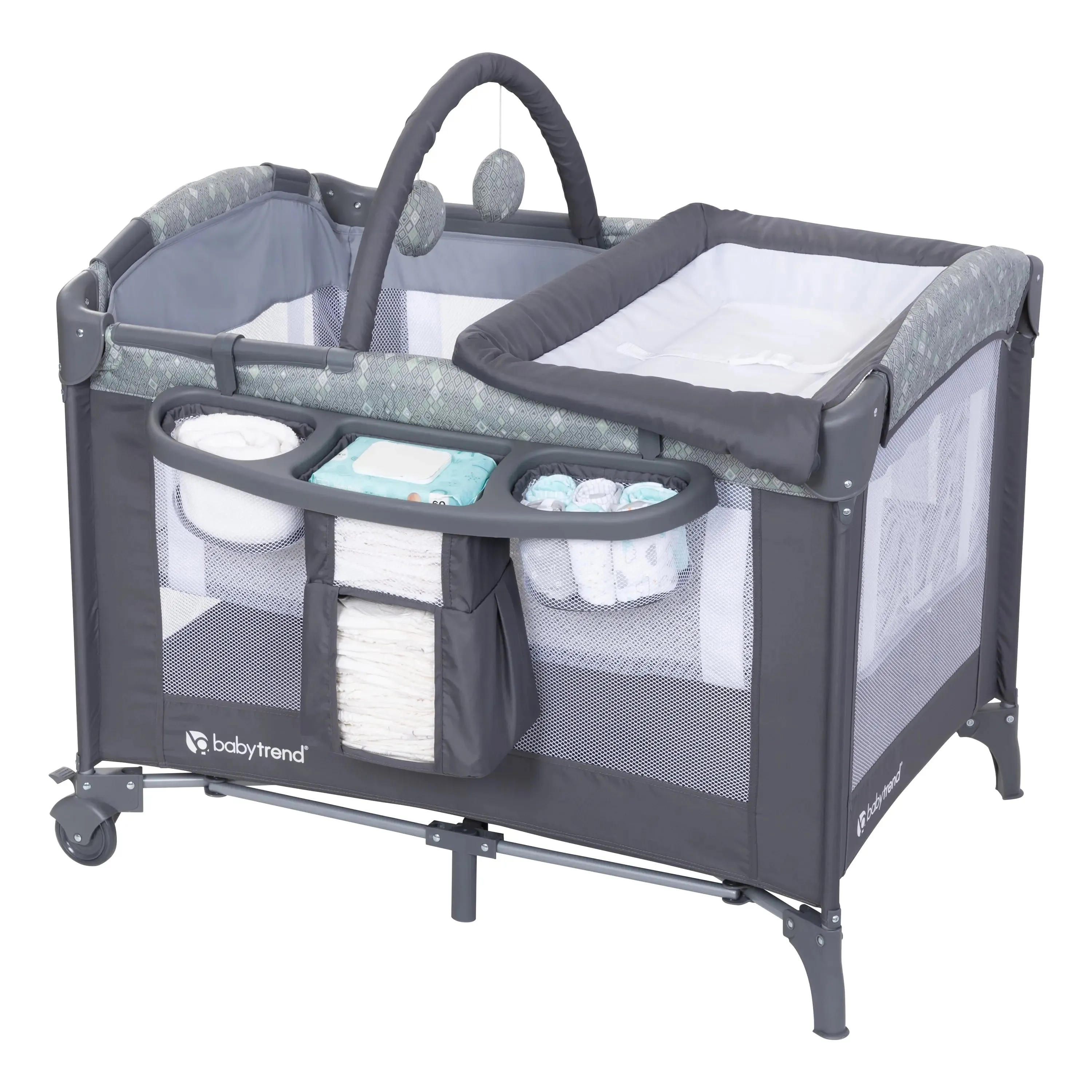 EZ Rest® Deluxe Nursery Center® Playard - Diamond Sage (Toys R Us Canada Exclusive)