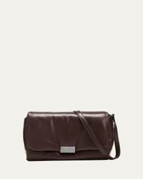 Flap Puffy Leather Shoulder Bag