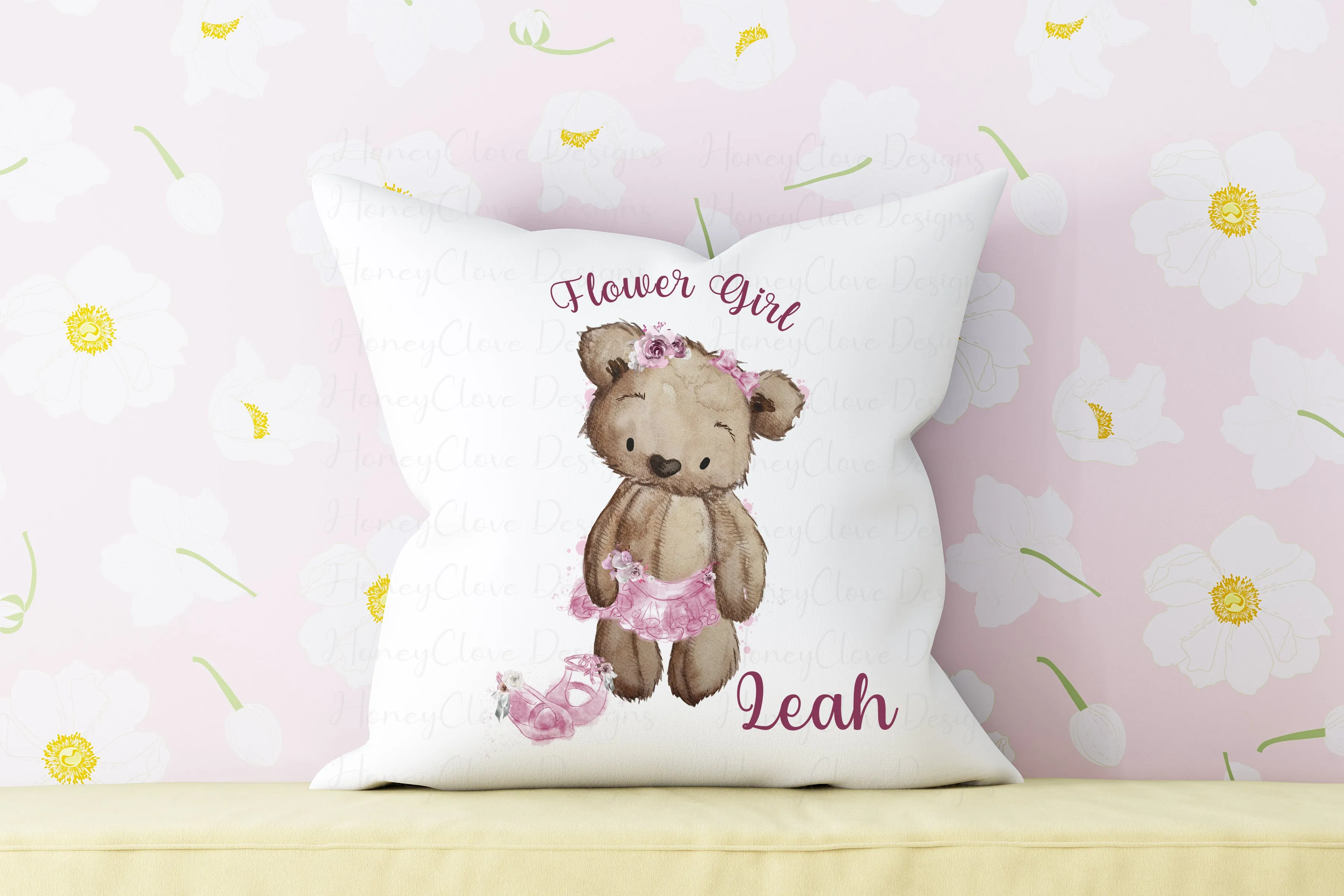 Flower Girl Bear - Tote Bag Pink