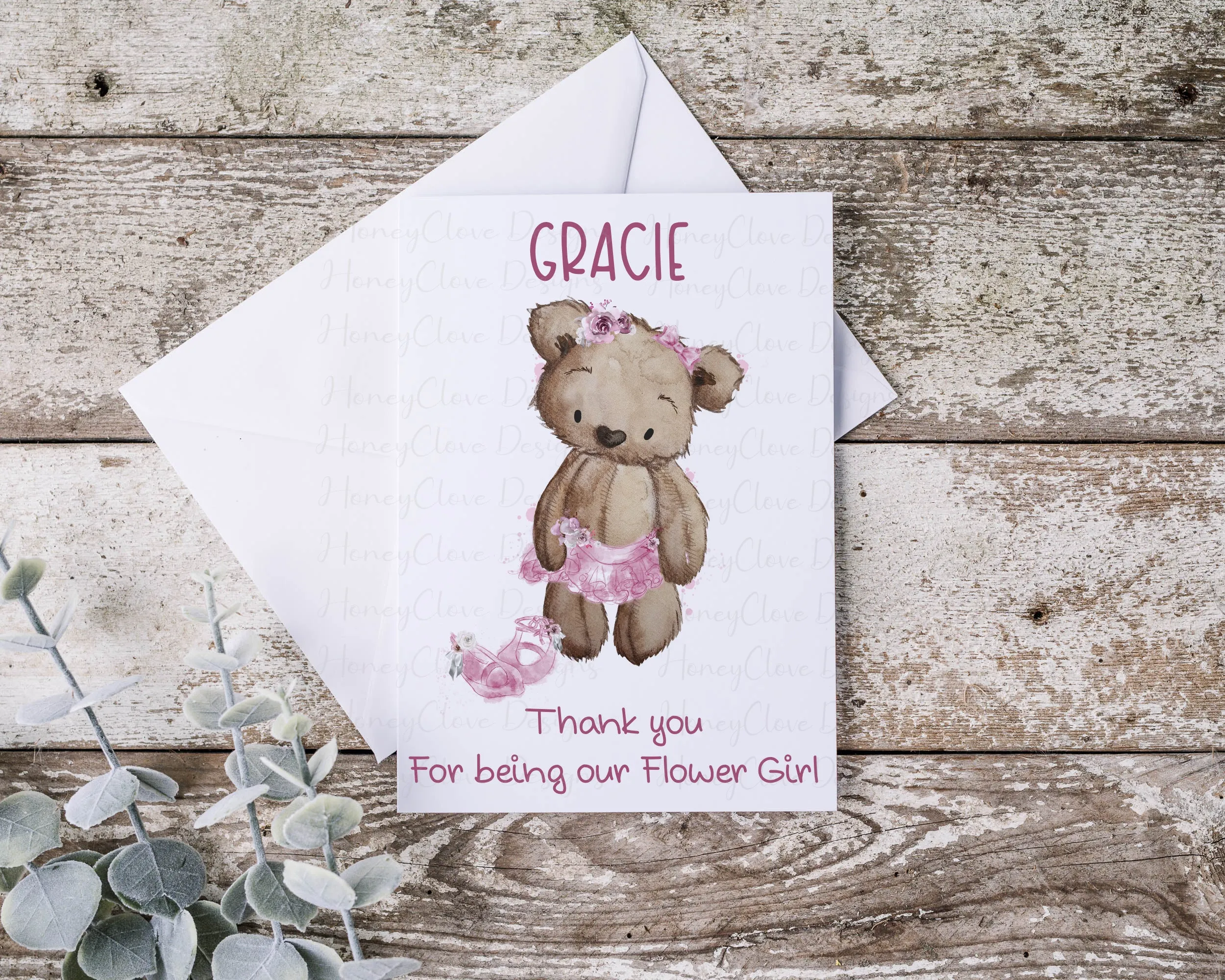 Flower Girl Bear - Tote Bag Pink