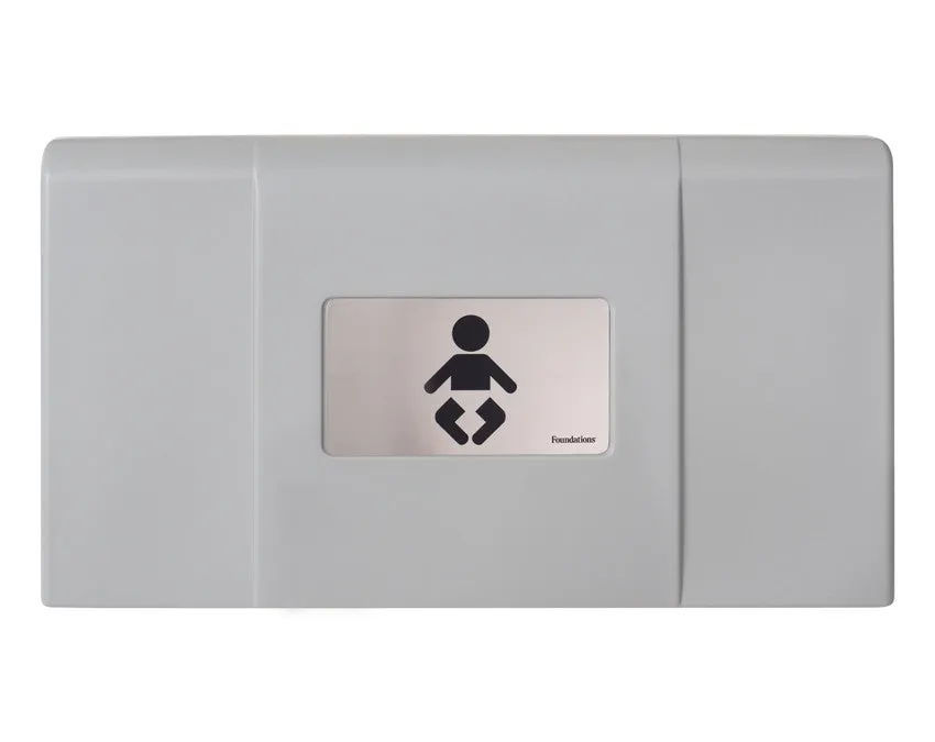 Foundations 200-EH Series with Stainless Front, Baby Diaper Changing Station with Backer Plate