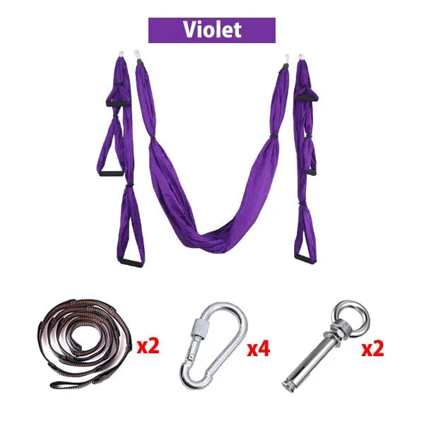 Full Set 6 Handles Anti-gravity Aerial Yoga Ceiling Hammock Flying Swing Trapeze Yoga Inversion Device Home GYM Hanging Belt