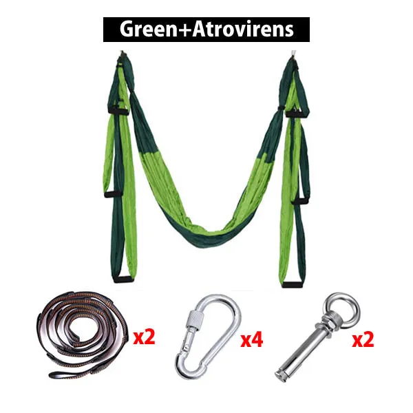 Full Set 6 Handles Anti-gravity Aerial Yoga Ceiling Hammock Flying Swing Trapeze Yoga Inversion Device Home GYM Hanging Belt