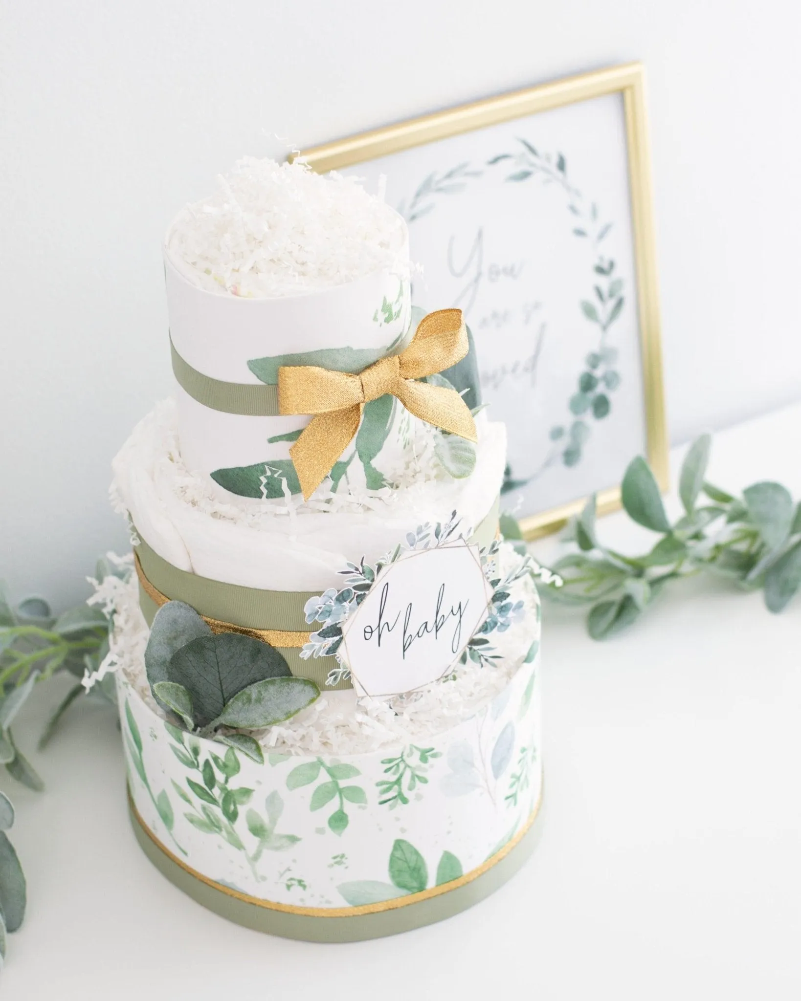 Greenery Diaper Cake