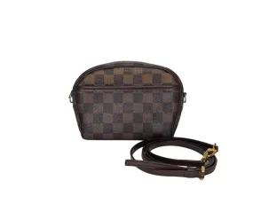 Ipanema Damier Ebene Crossbody Bag in Coated Canvas, Gold hardware