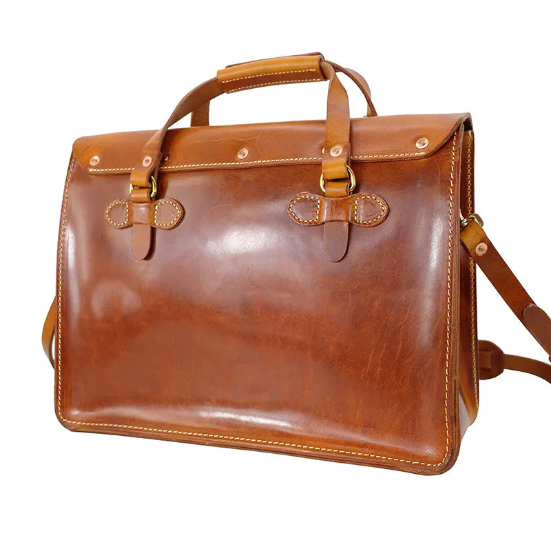 Italian Genuine leather Vintage Briefcase,Men's Shoulder Crossbody Briefcase Laptop Bag,14.4in Length-i7bags