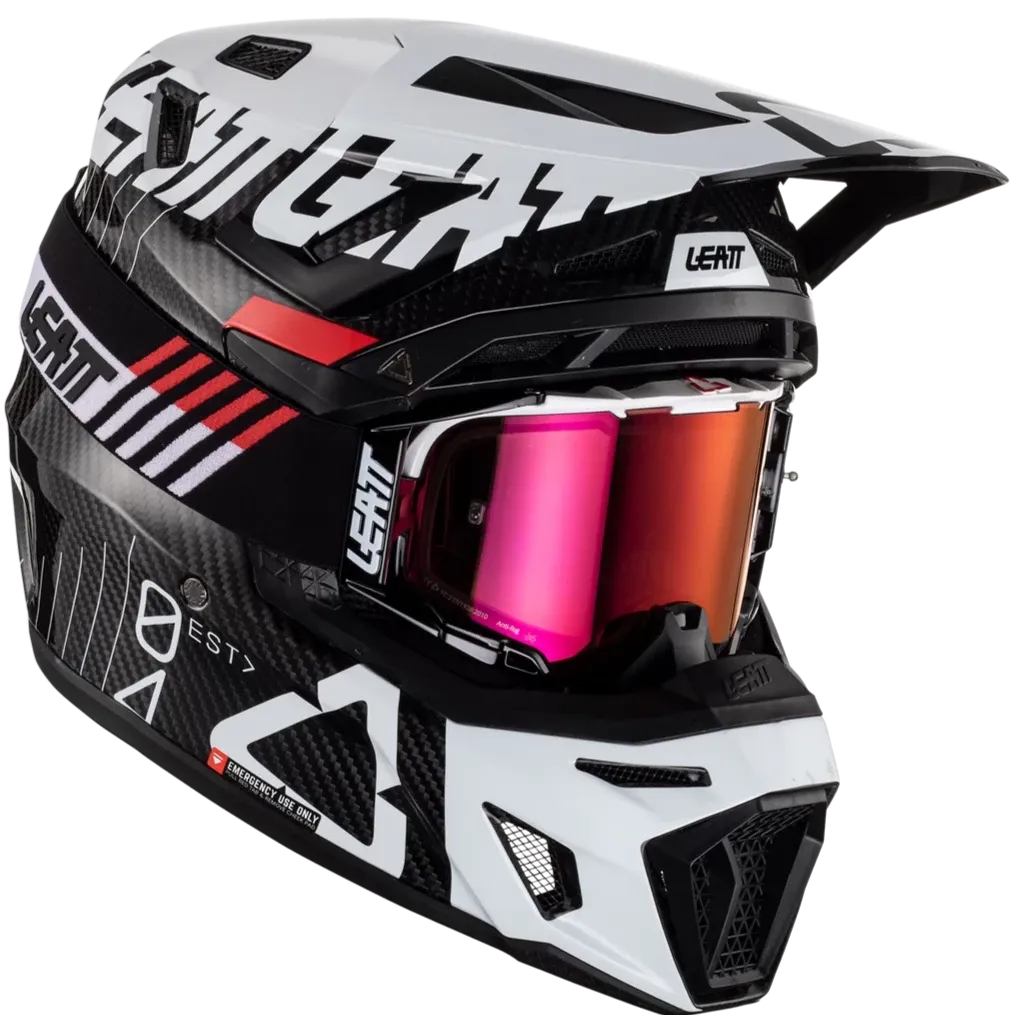 Leatt 9.5 Carbon White Helmet & Goggles