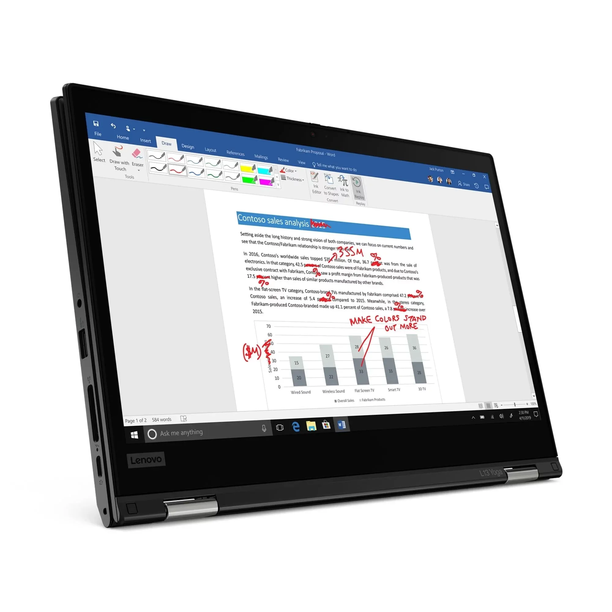 Lenovo Thinkpad L13 Yoga 2in1 Core i5-10210u Flip-Touch Laptop (Open Box)