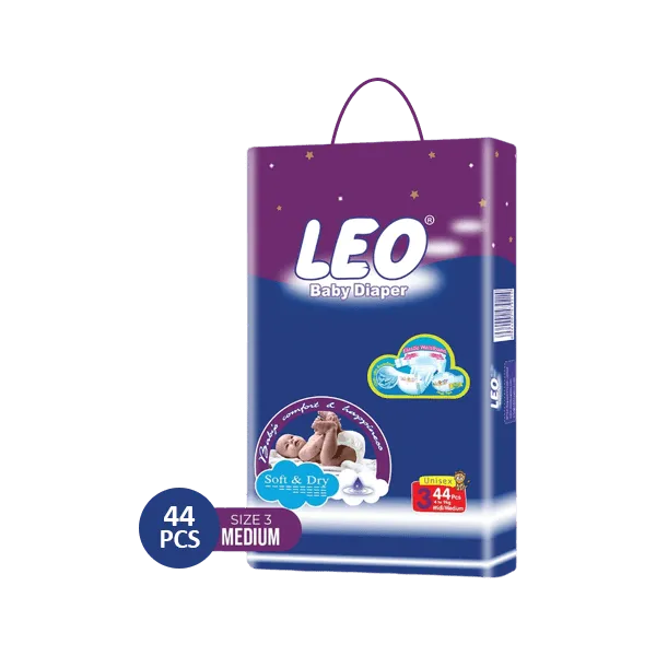 LEO BABY DIAPER SIZE 3 MIDI MEDIUM 4-9 KG 44PCS