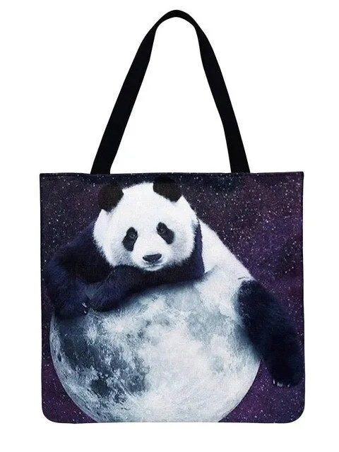 Linen Panda Handbag