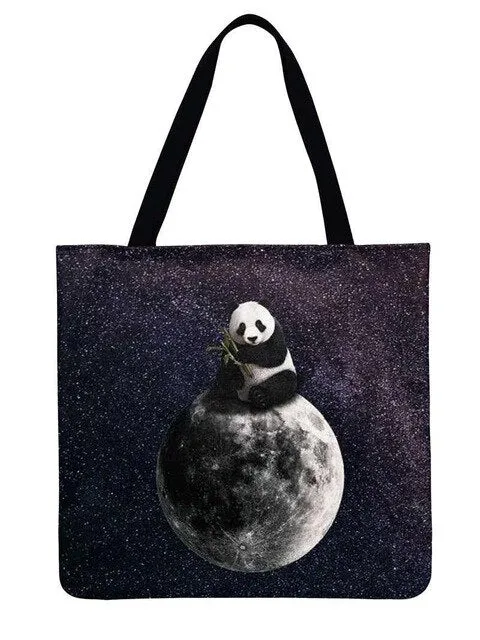 Linen Panda Handbag