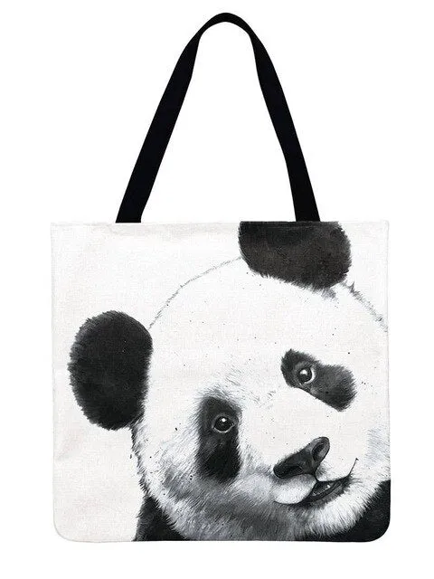 Linen Panda Handbag