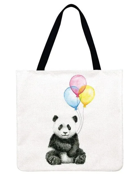 Linen Panda Handbag