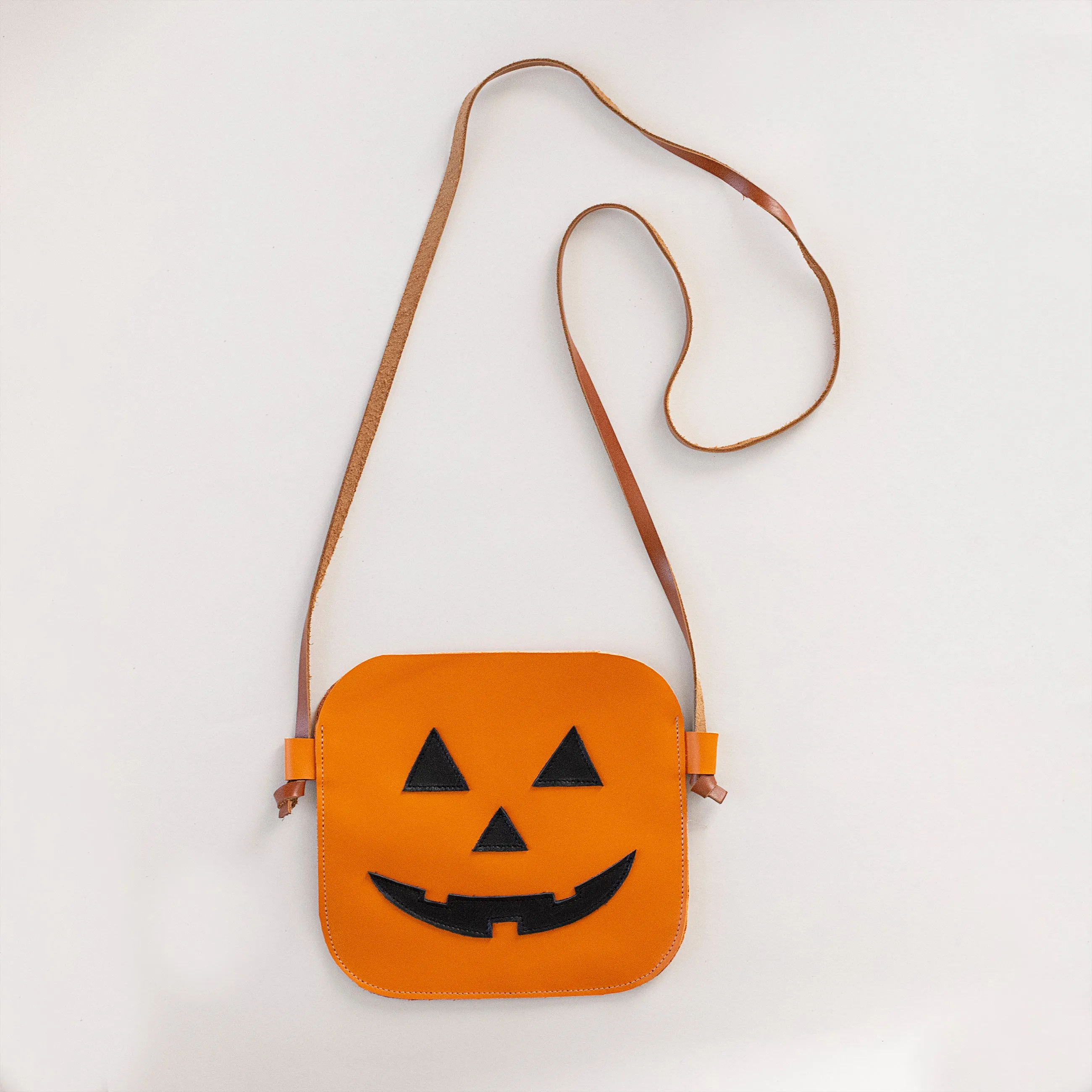 Little&Bee Personalized Leather Pumpkin Lantern Toddler Handbag for Spooktacular Fun