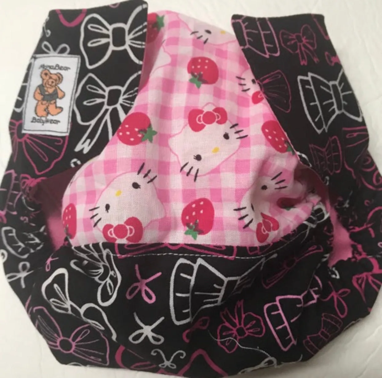 MamaBear Cotton Waterproof Diaper Cover, Wrap One Size Fits All - Hello Kitty & Bows