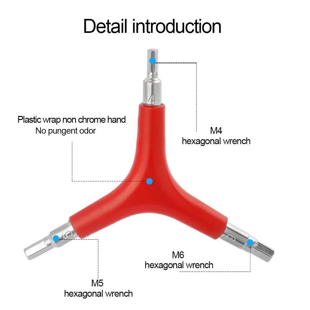 Mantain 3 Way Hex Tool Allen Wrench for Bike Bicycle Cycling Maintenance Repair Hex Key Bike Tool Accessories