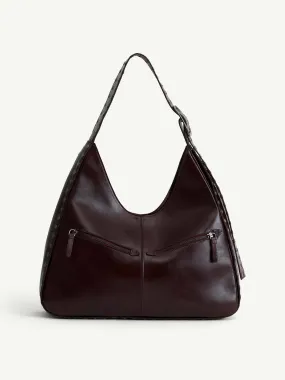 Maxi leather bucket bag