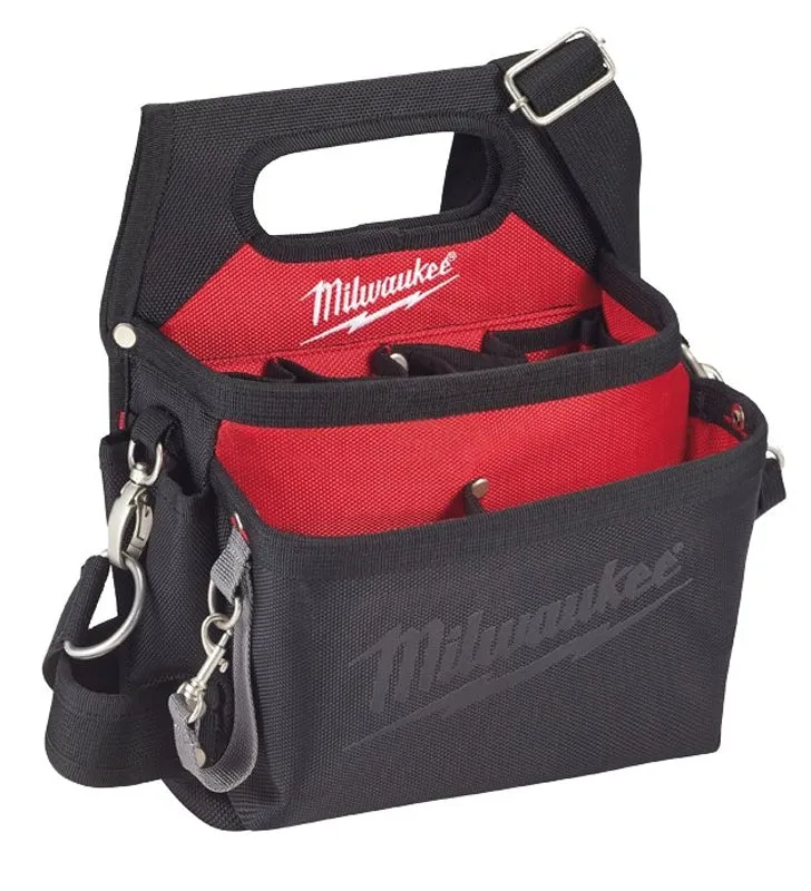 Milwaukee 48-22-8112 Work Pouch, 15-Pocket, Nylon, Black/Red, 12.8 in W, 3-1/2 in H, 10-1/2 in D :EA: QUANTITY: 1