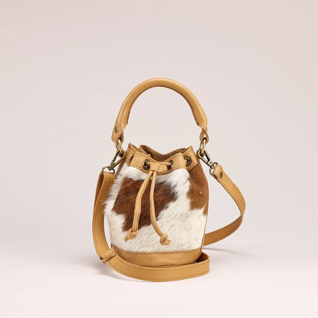 Mini-Bella Bucket Bag: Cowhide