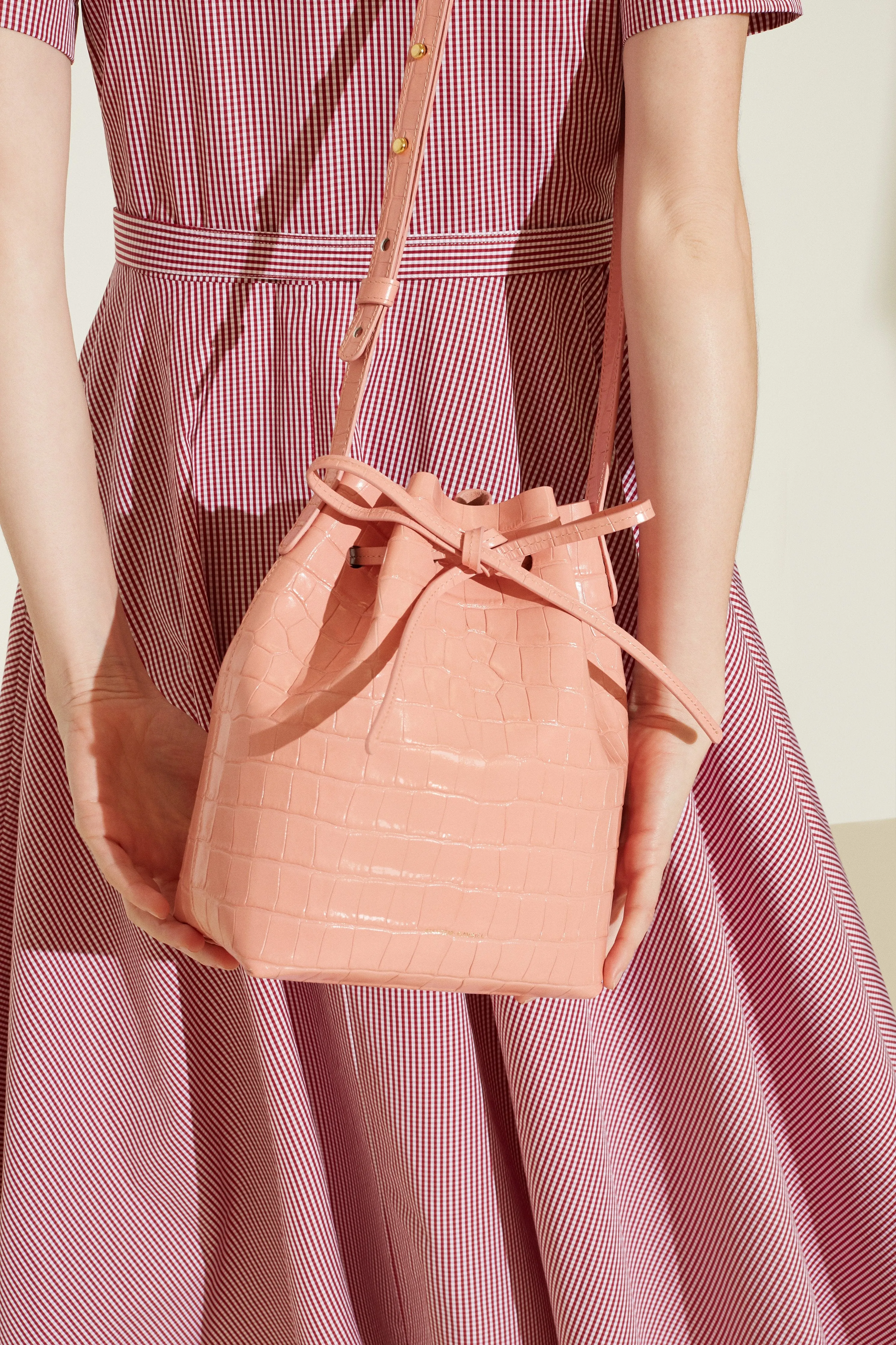 Mini Bucket Bag - Coral