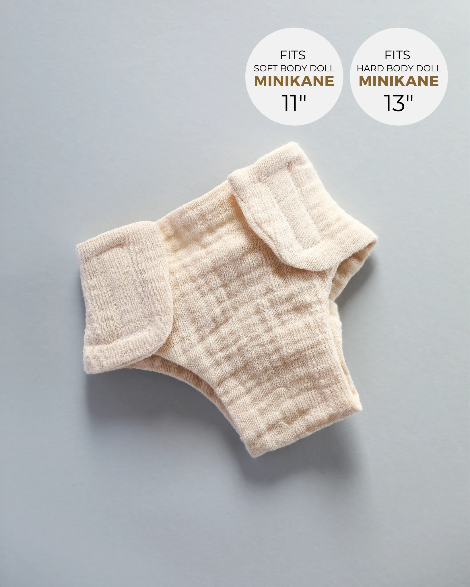 Minikane Doll Clothes | Doll Muslin Diaper - Cream