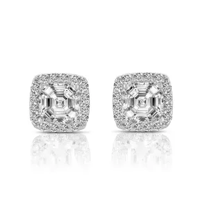 Monfort Silver Square Stud Earrings