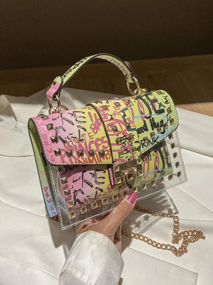 Multicolor Graffiti Purse