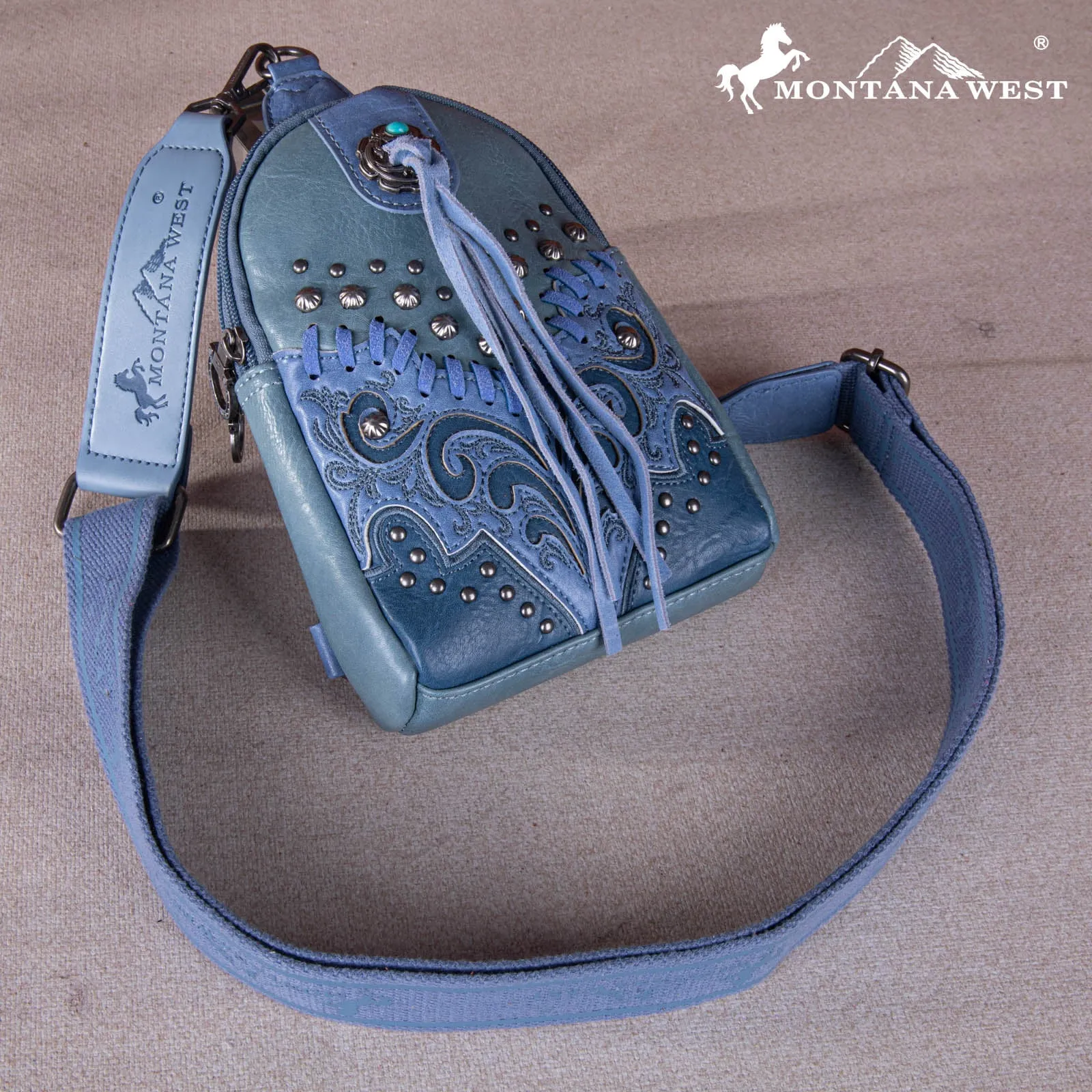 MW1269-210  Montana West Embroidered Scroll Cut-out Collection  Sling Bag