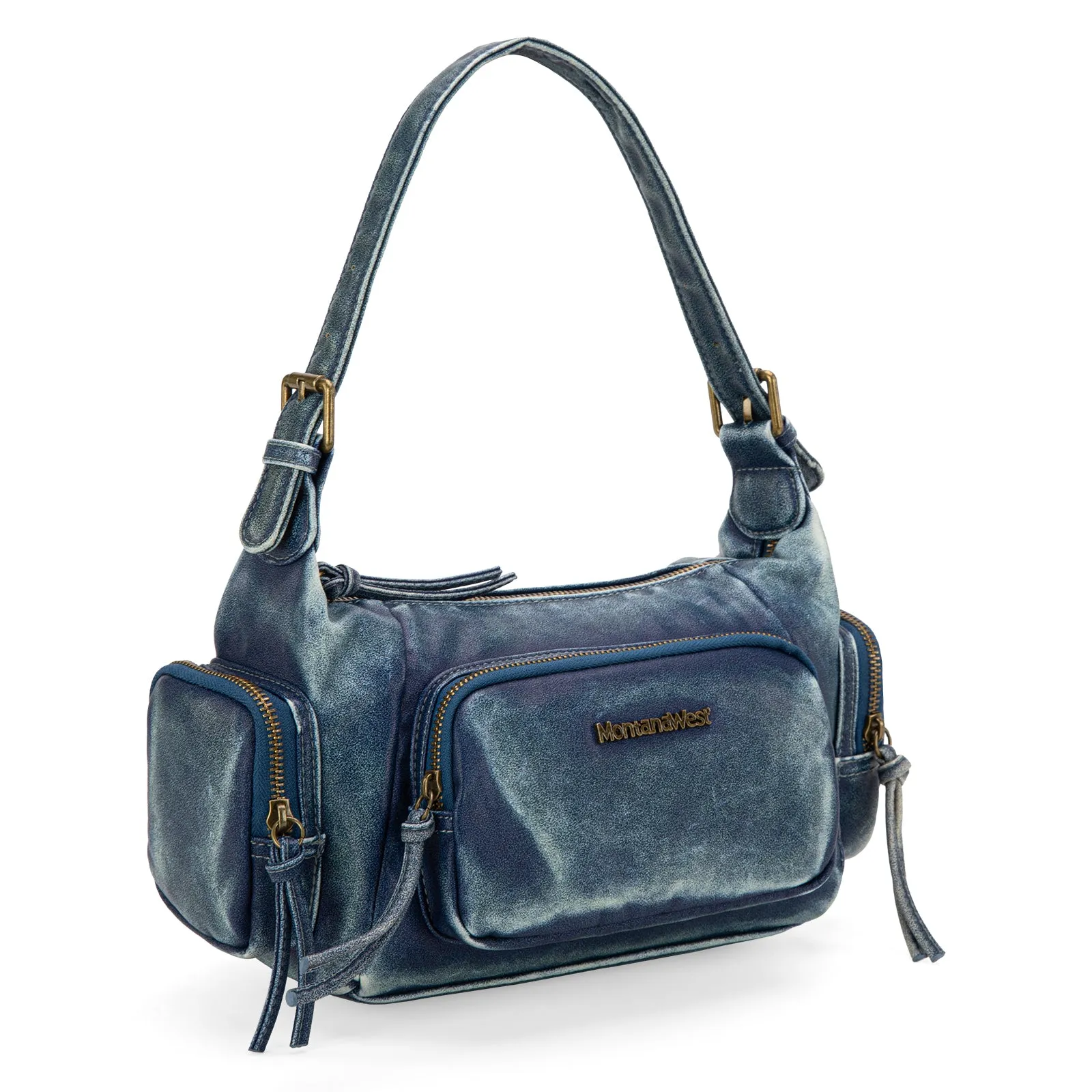 MWC-223 Montana West Stone Wash Hobo/Crossbody - Jean