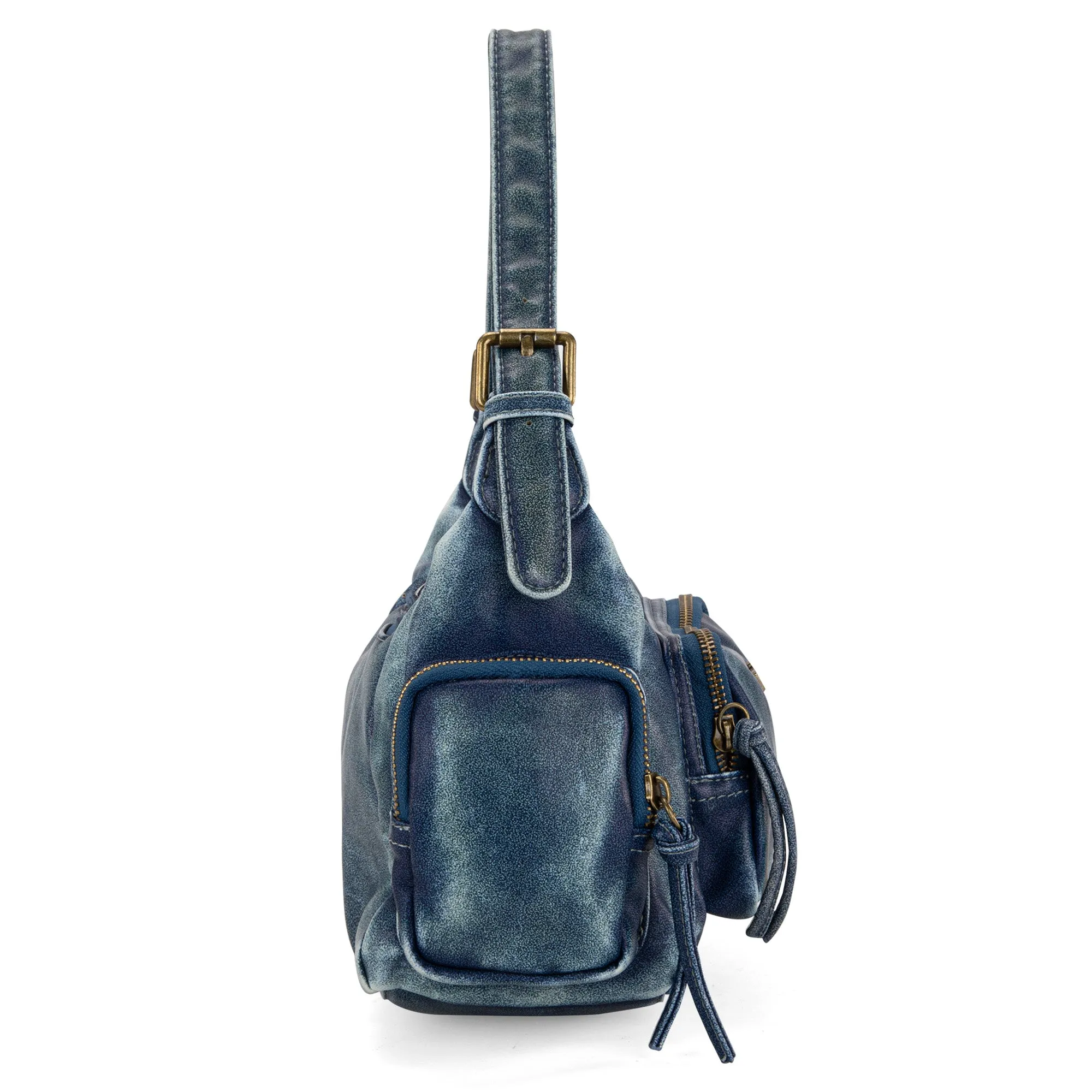 MWC-223 Montana West Stone Wash Hobo/Crossbody - Jean