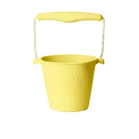 NEW - Beach Toy Set, Scrunch Bucket, Spade and Moulds, Lemon