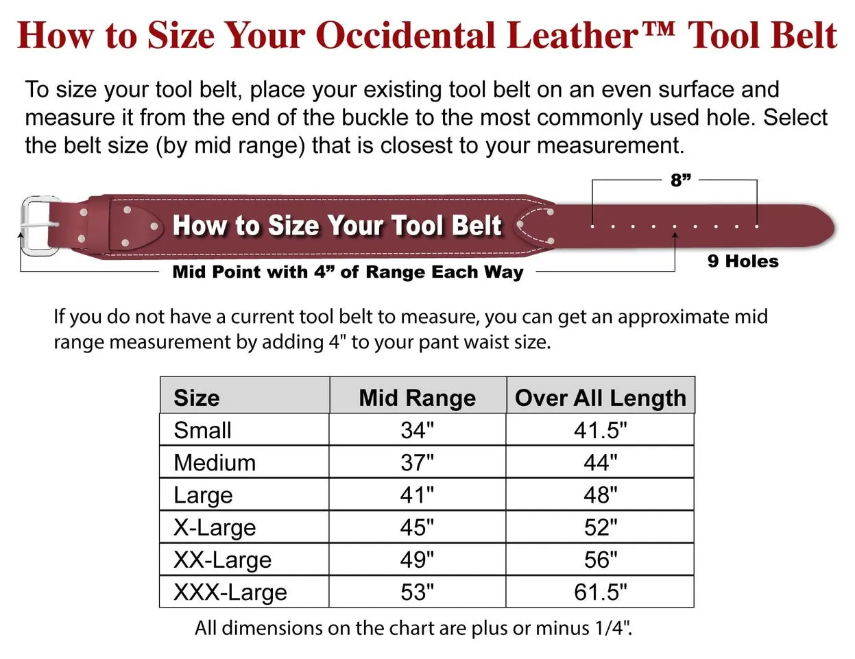 Occidental Leather 9540 Adjust-to-Fit Finisher Tool Belt