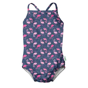 One-piece Classic Swimsuit with Built-in Reusable Absorbent Swim Diaper - Sale