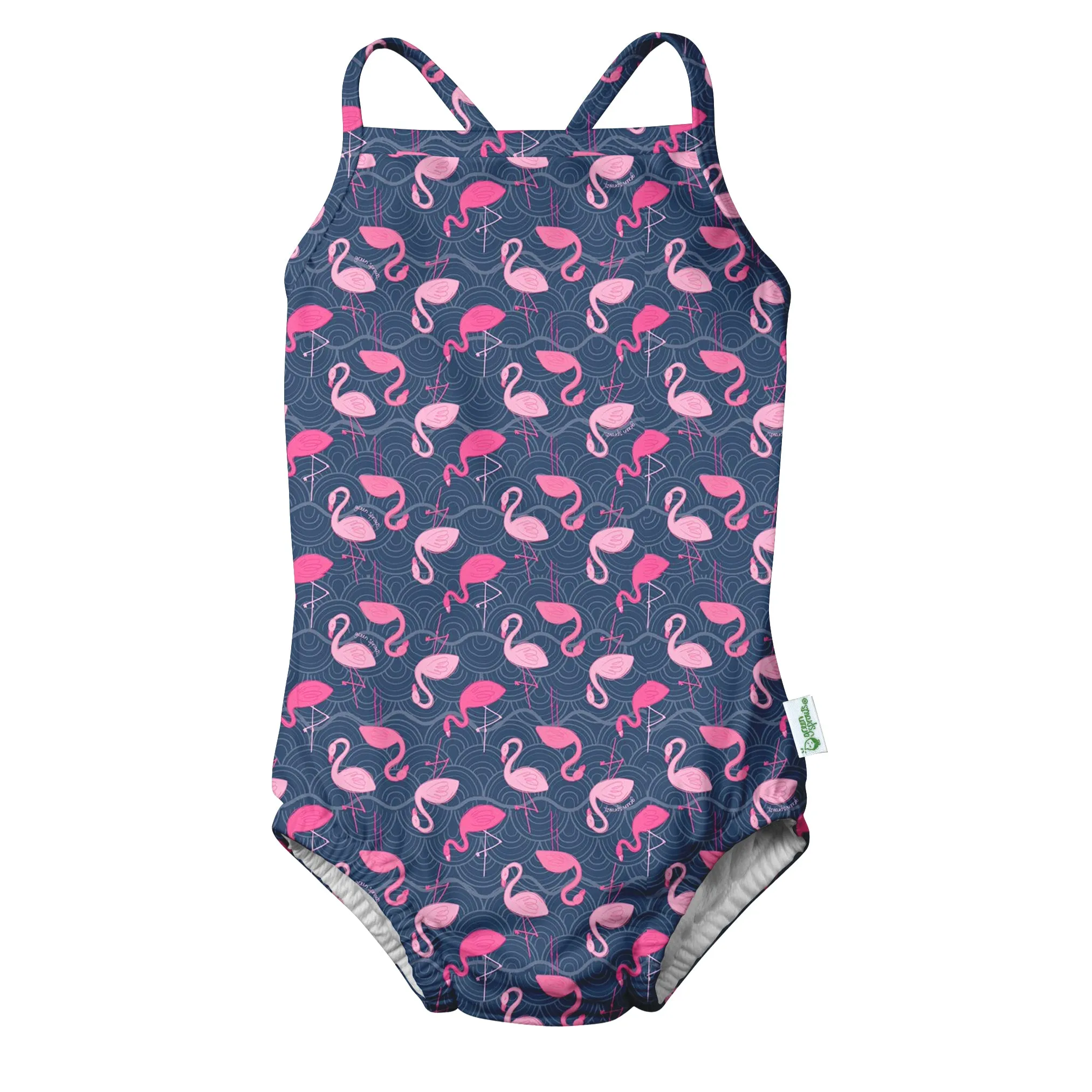 One-piece Classic Swimsuit with Built-in Reusable Absorbent Swim Diaper - Sale