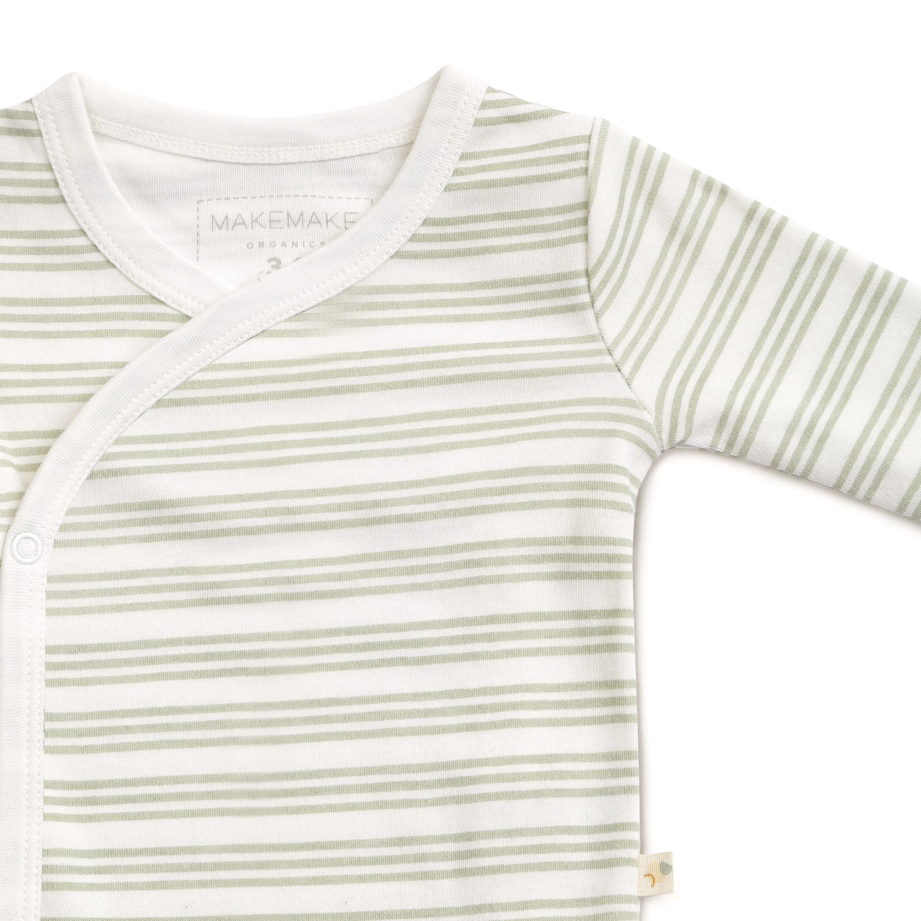 Organic Kimono Onesie - Foam Stripes