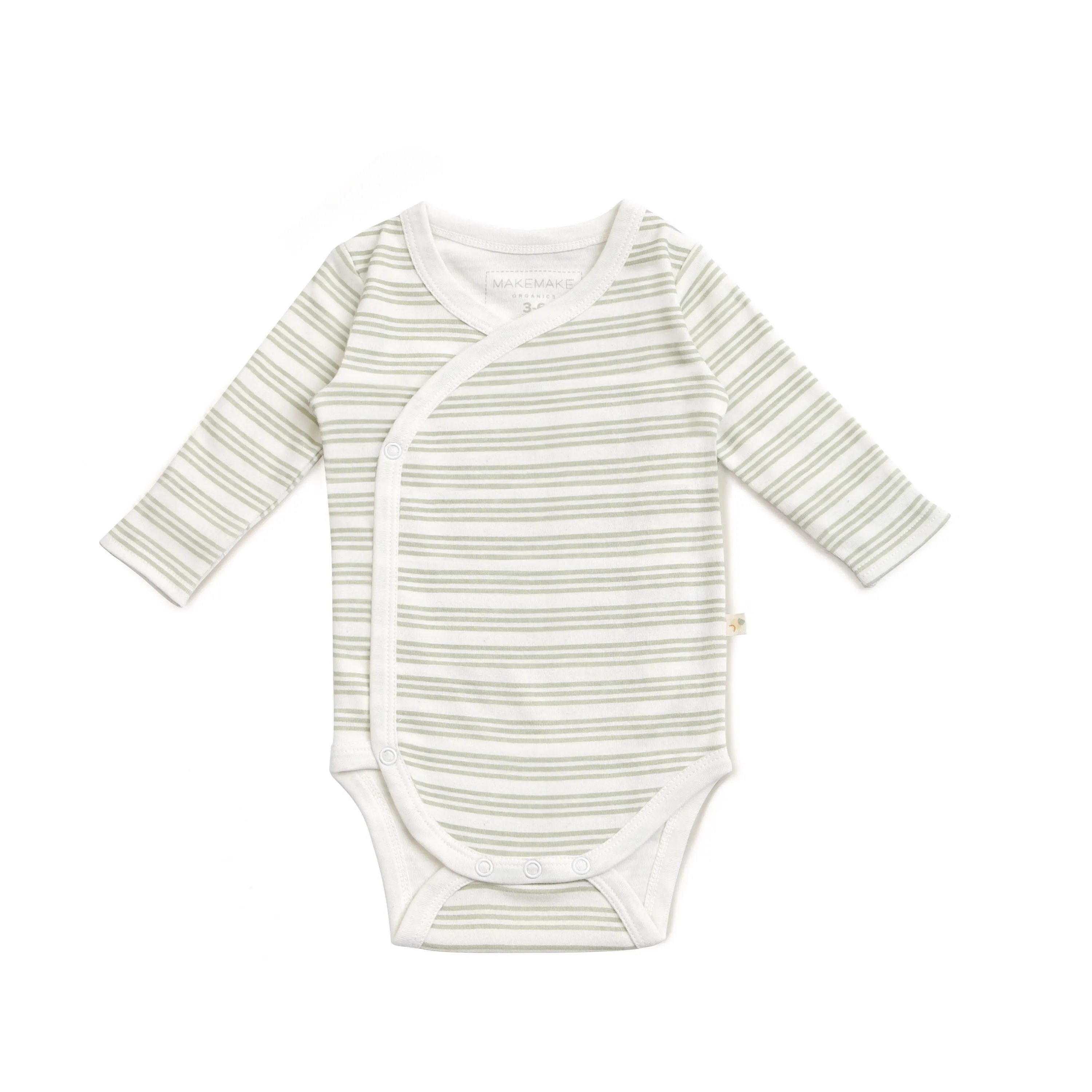 Organic Kimono Onesie - Foam Stripes