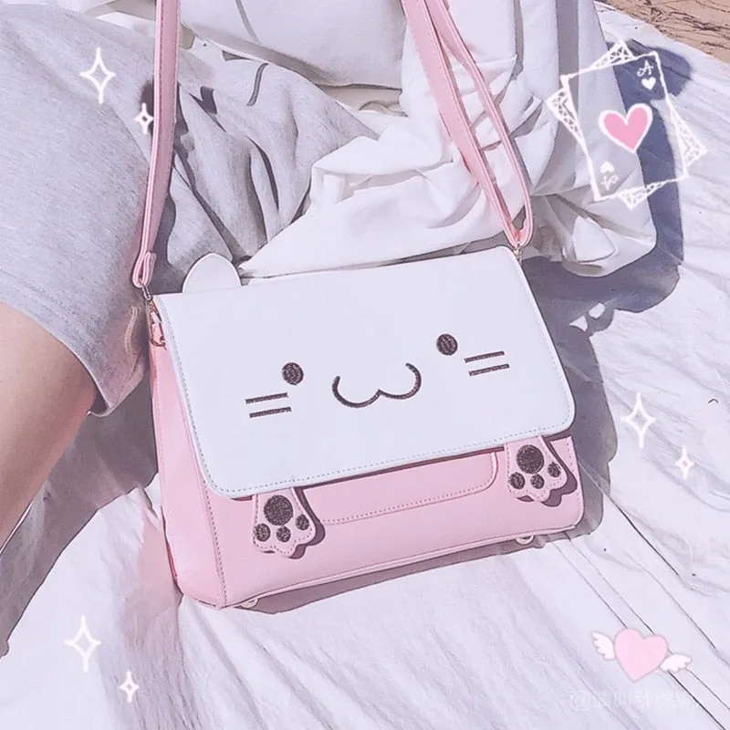 Pink Cat Crossbody Bag