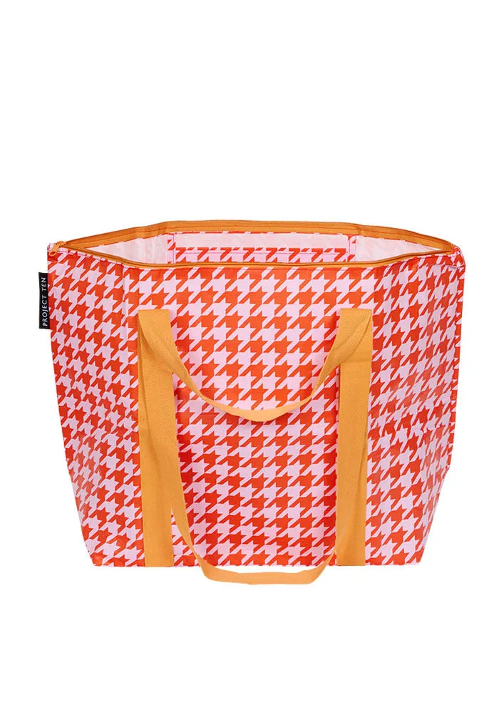 Project Ten Zip Up Medium Tote - Houndstooth