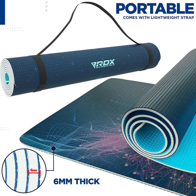 RDX D10 Iris 6mm PVC Yoga Mat Angelic Blue