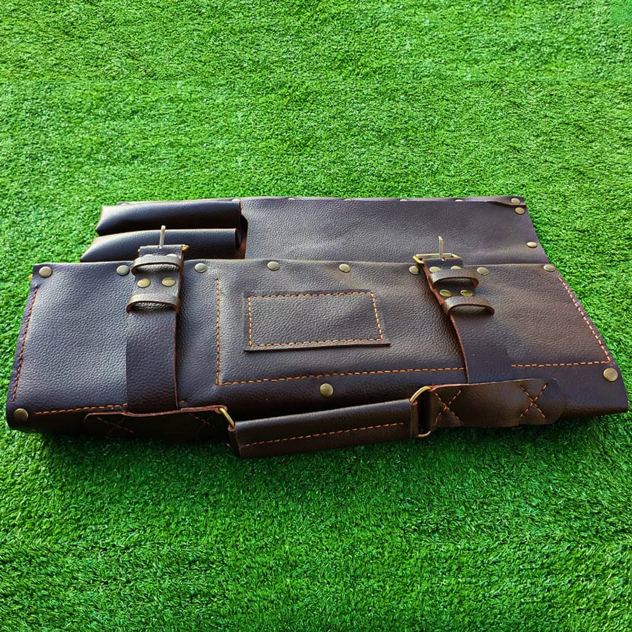 Rich Espresso Leather Knife Roll For Chefs