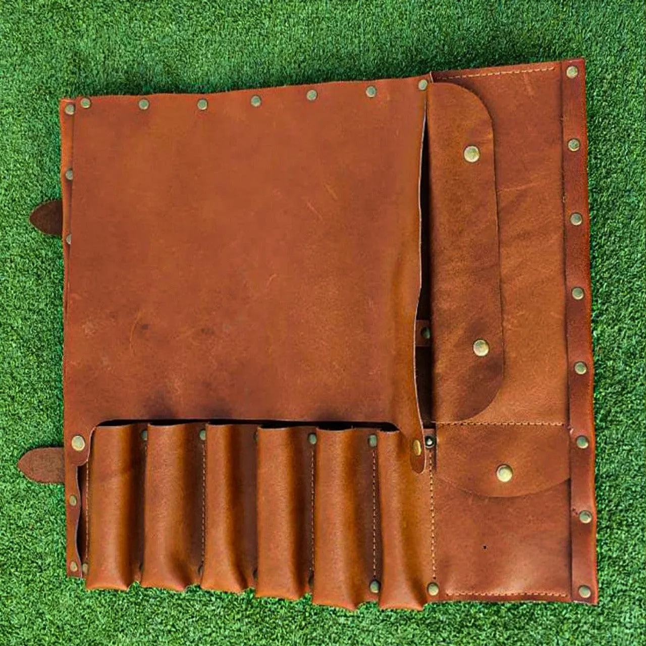 Rich Espresso Leather Knife Roll For Chefs