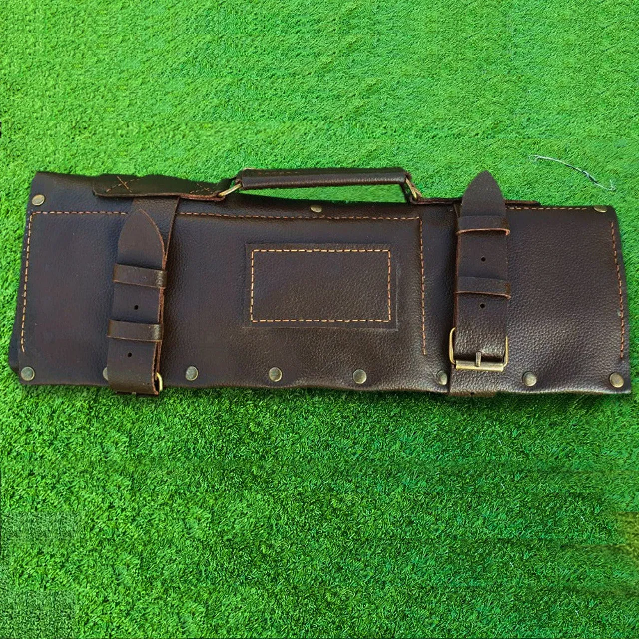 Rich Espresso Leather Knife Roll For Chefs