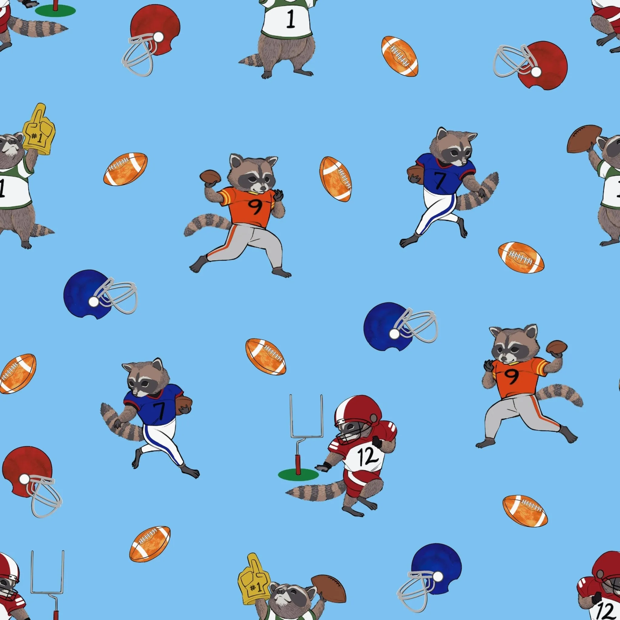 Rookie Raccoon Football Convertible Footie (NB-3T)