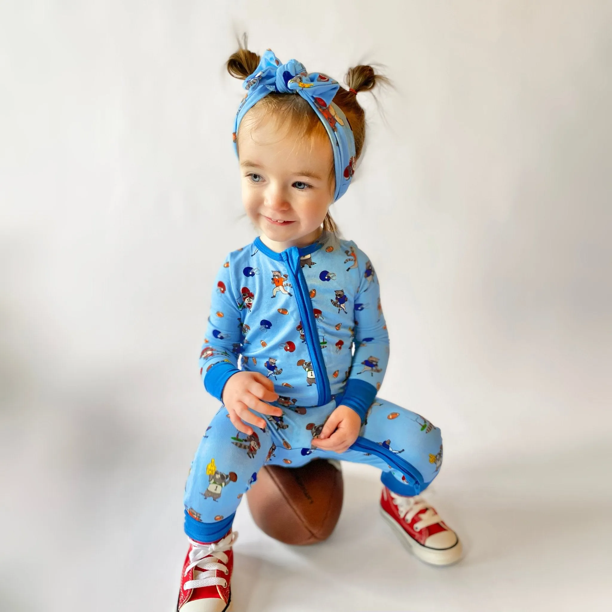 Rookie Raccoon Football Convertible Footie (NB-3T)