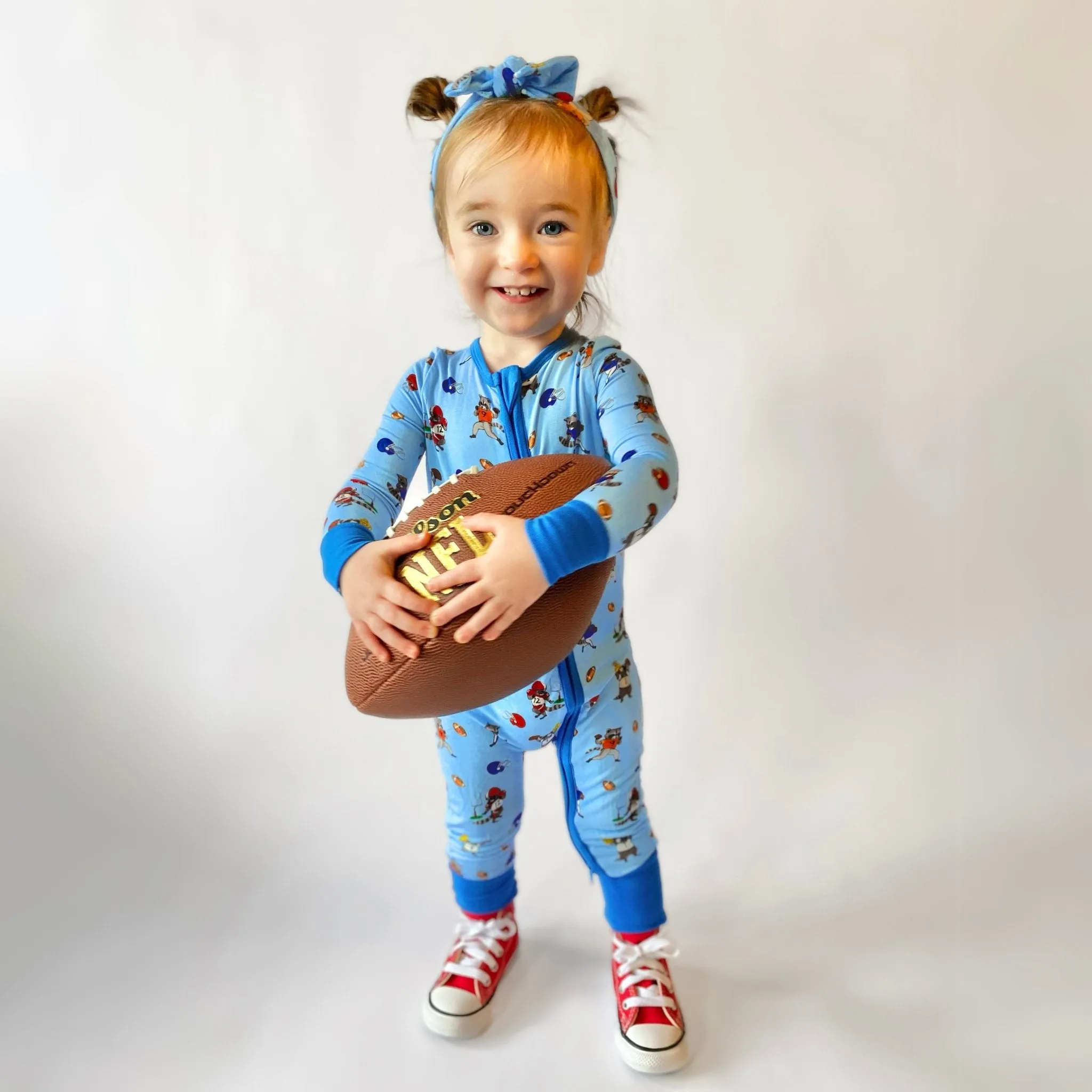 Rookie Raccoon Football Convertible Footie (NB-3T)