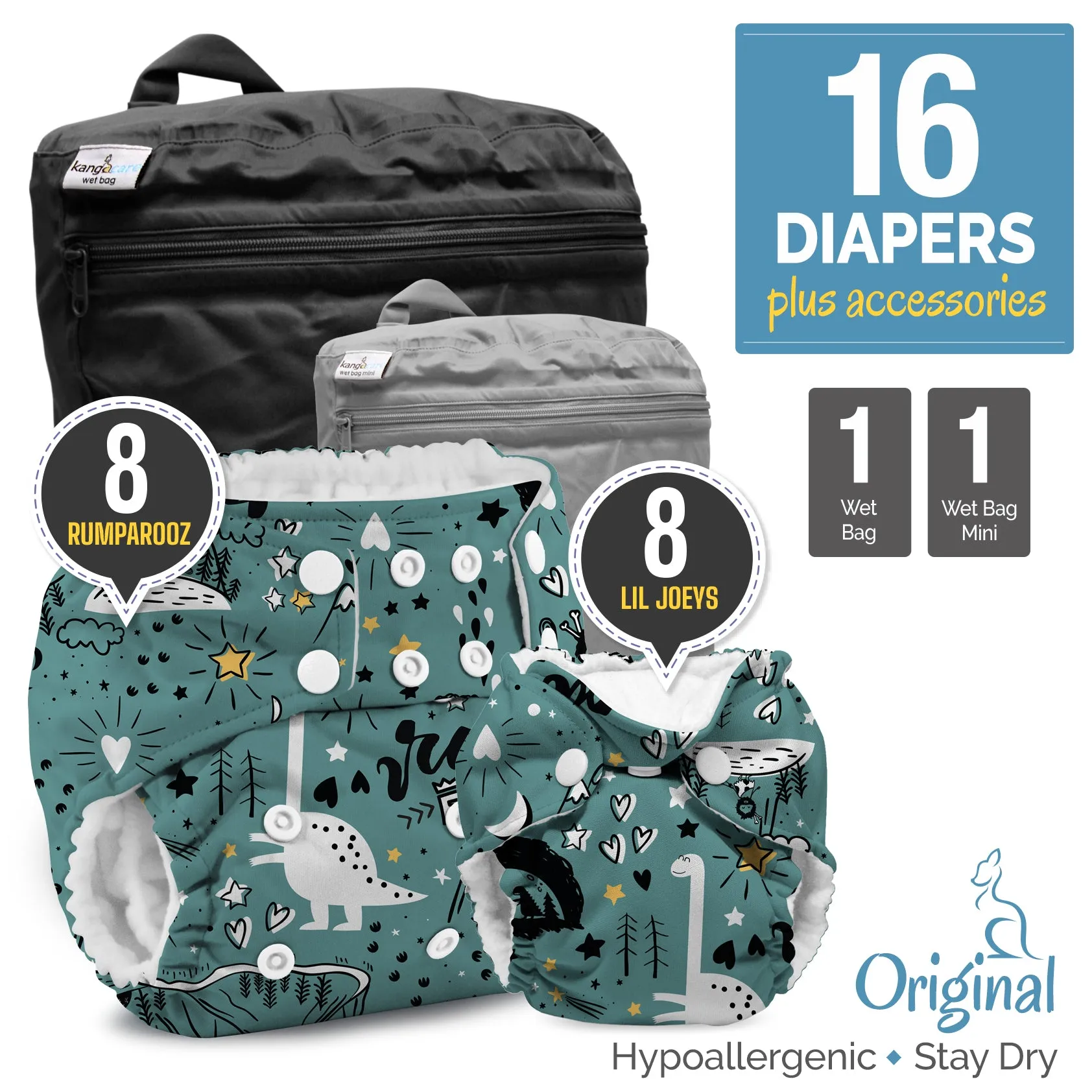 Rumparooz One Size & Lil Joey Newborn Starter Cloth Diaper Bundle