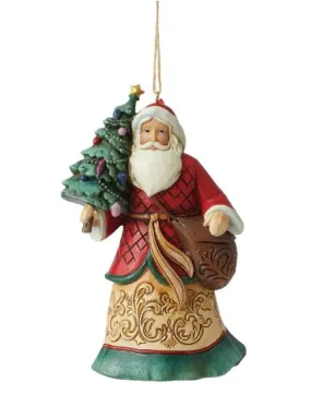 Santa with Tree and Toy bag Ornament