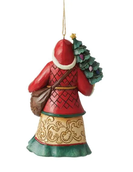 Santa with Tree and Toy bag Ornament