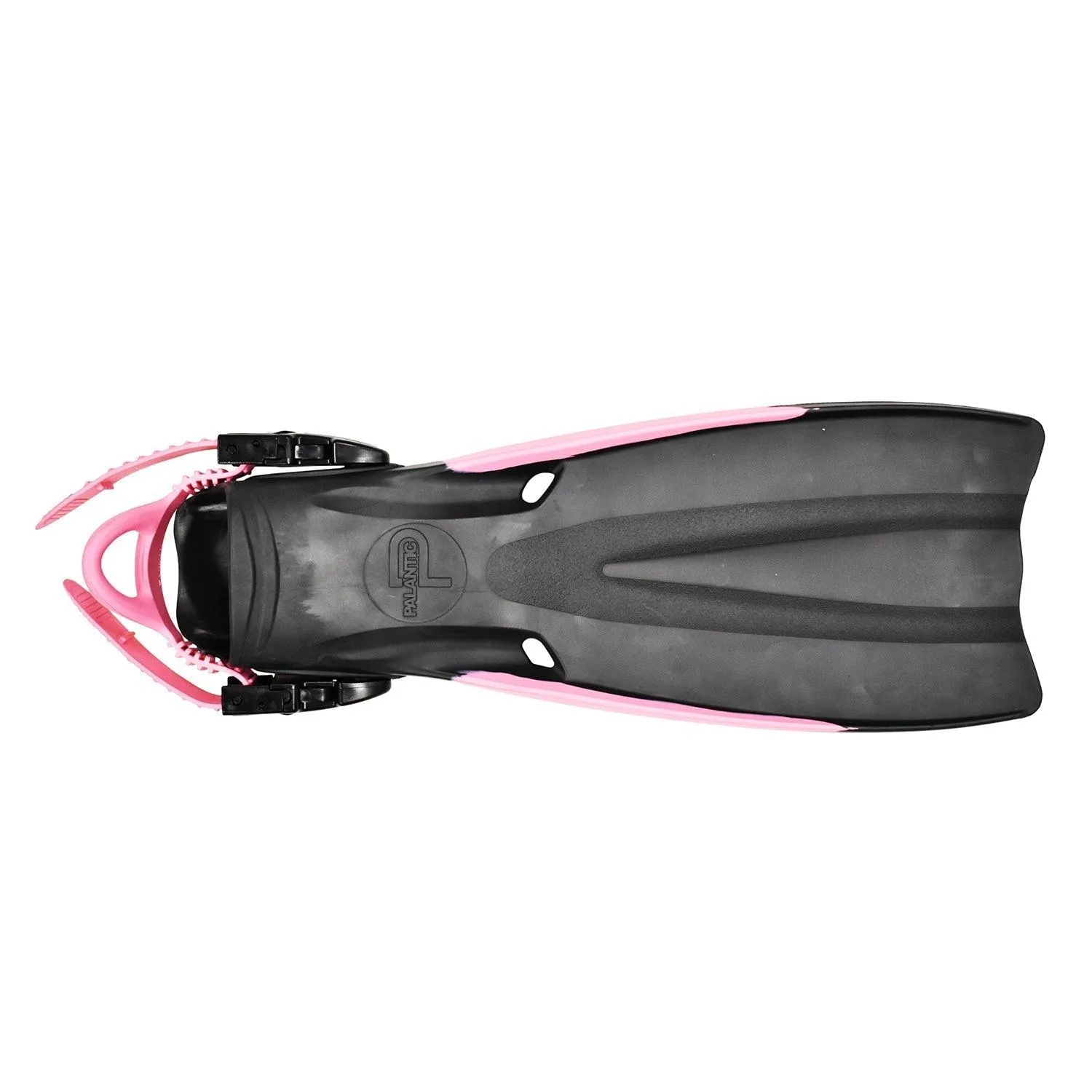 Scuba Choice Palantic Open Heel Rubber Dive Fins with Bag, Black/Pink