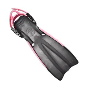 Scuba Choice Palantic Open Heel Rubber Dive Fins with Bag, Black/Pink